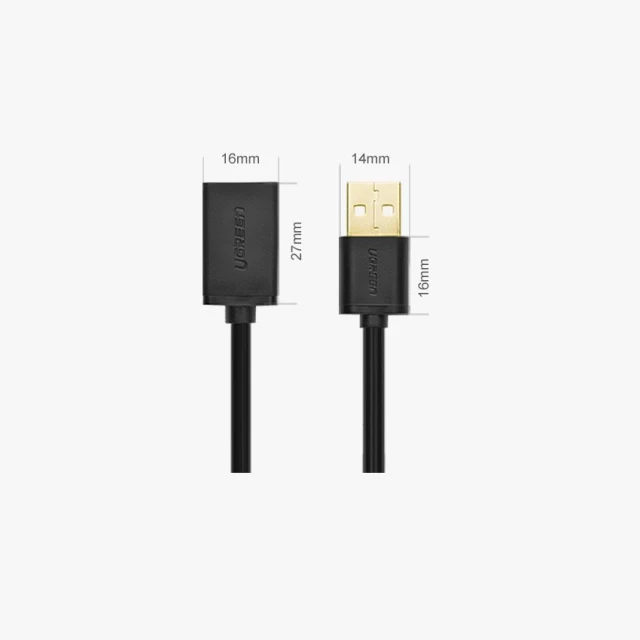 Кабель Ugreen USB-A to USB-A 2m Black (6957303813162)