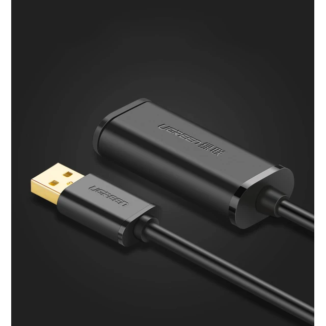 Кабель-подовжувач Ugreen USB-A (Male) to USB-A (Female) 480Mbps 15m Black (6957303813230)