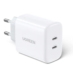Мережевий зарядний пристрій Ugreen 40W 2xUSB-C White (10343)