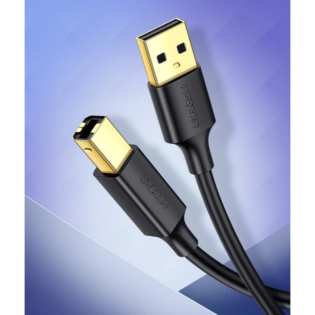 Кабель Ugreen USB Type-B to USB-A 2.0 480Mbps 1.5m Black (6957303813506)