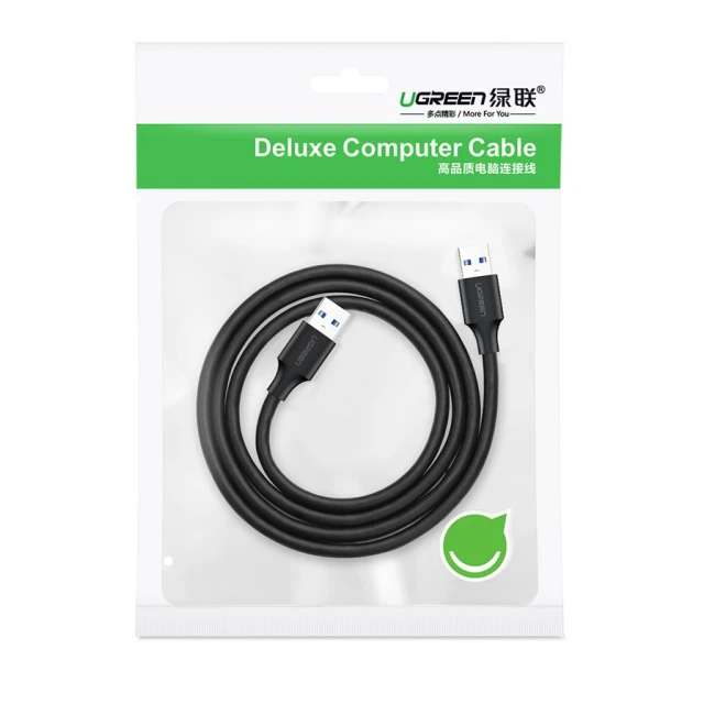 Кабель Ugreen USB-A to USB-A 1m Black (6957303813704)