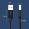 Кабель Ugreen USB-A to USB-A 1m Black (6957303813704)