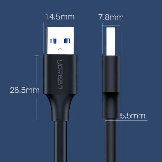 Кабель Ugreen USB-A to USB-A 1m Black (6957303813704)