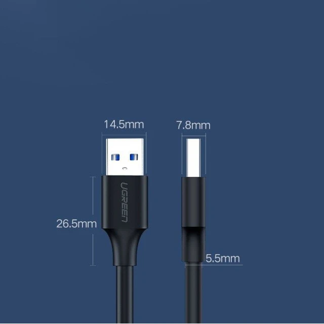 Кабель Ugreen USB-A 3.0 to USB-A 3.0 2m Gray (UGR050BLK)