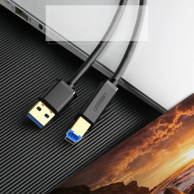 Кабель Ugreen USB-A to USB-B 5Gb/s 2m Black (6957303813728)