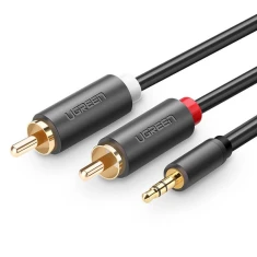 Кабель Ugreen AV102 AUX 3.5mm Jack to 2xRCA 2m Black (10510)