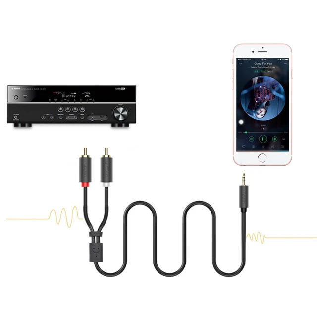 Кабель Ugreen Mini Jack 3.5mm to 2x RCA 1.5m Black (6957303815111)