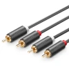 Кабель Ugreen AV104 2xRCA to 2xRCA 2m Black (10518)