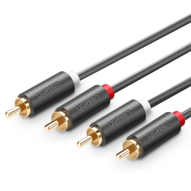 Кабель Ugreen AV104 2xRCA to 2xRCA 3m Black (10519)