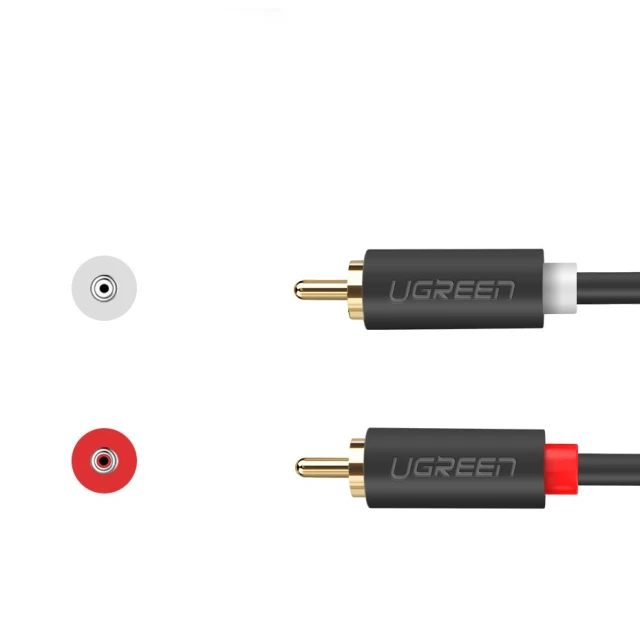 Кабель Ugreen 2x RCA/2x Cinch 5m Gray (UGR457BLK)