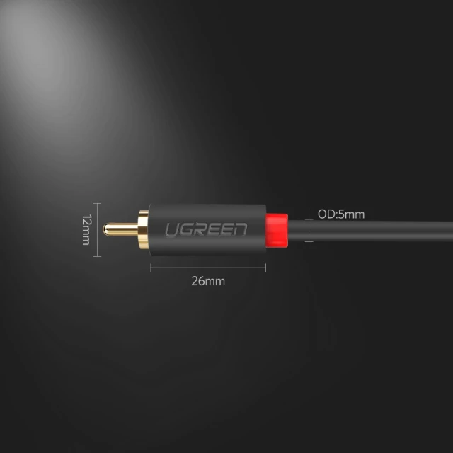 Кабель Ugreen 2x RCA/2x Cinch 5m Gray (UGR457BLK)