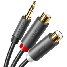 Аудіоадаптер Ugreen Jack 3.5mm (Male) to 2x RCA (Female) 0.25m Grey (6957303815470)