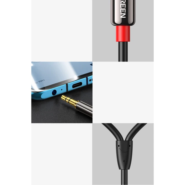 Кабель Ugreen Mini Jack 3.5mm to 2x RCA 1.5m Black (6957303815838)