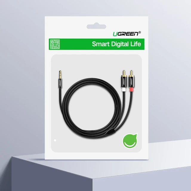 Кабель Ugreen Audio Cable Mini Jack 2RCA 3m Black (UGR092)