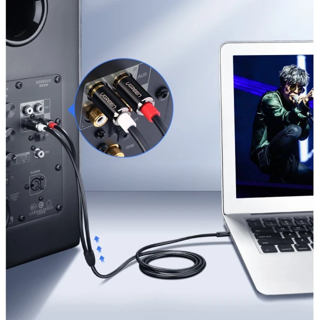 Кабель Ugreen Audio Cable Mini Jack 2RCA 3m Black (UGR092)