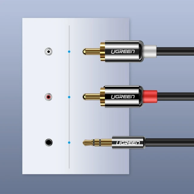 Кабель Ugreen Audio Cable Mini Jack 2RCA 3m Black (UGR092)