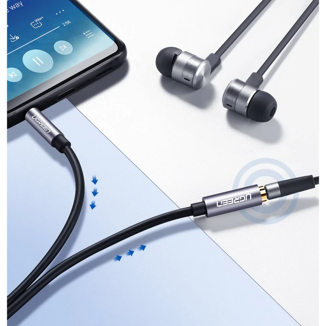 Кабель-подовжувач Ugreen Mini Jack 3.5mm (Male) to Mini Jack 3.5mm (Female) 1m Silver (6957303815920)