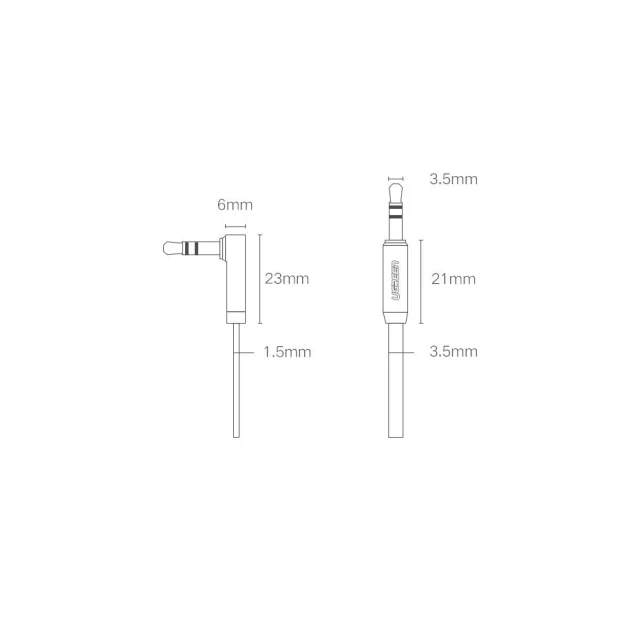 Кабель Ugreen AUX 3.5mm Mini Jack 0.5m Black (UGR1347BLK)