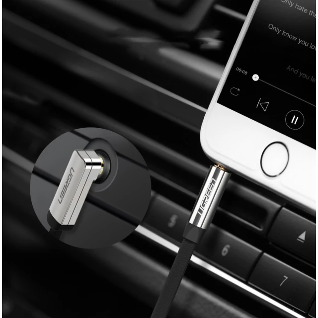Кабель Ugreen AUX 3.5mm Mini Jack 0.5m Black (UGR1347BLK)