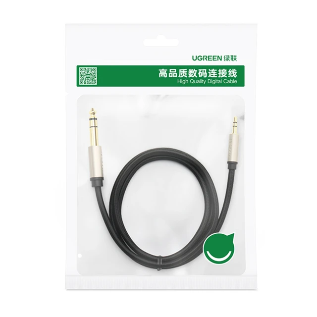Кабель Ugreen Mini Jack 3.5mm to Jack 6.35mm 1m Grey (6957303816255)
