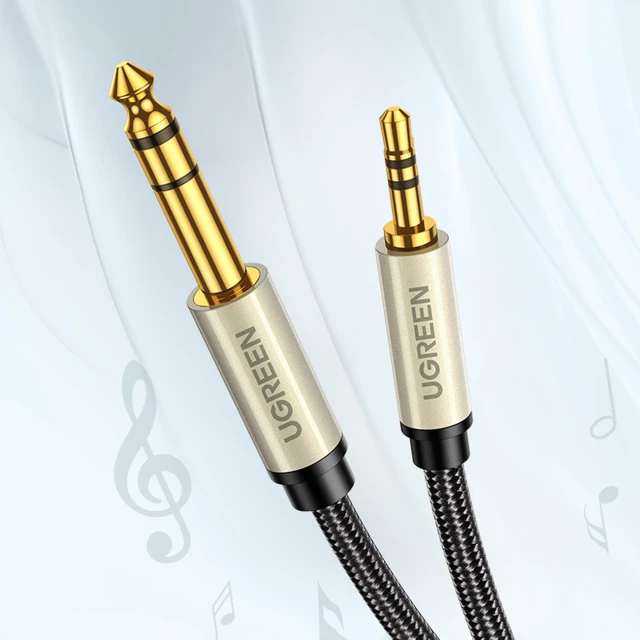 Кабель Ugreen Mini Jack 3.5mm to Jack 6.35mm 2m Grey (6957303816286)