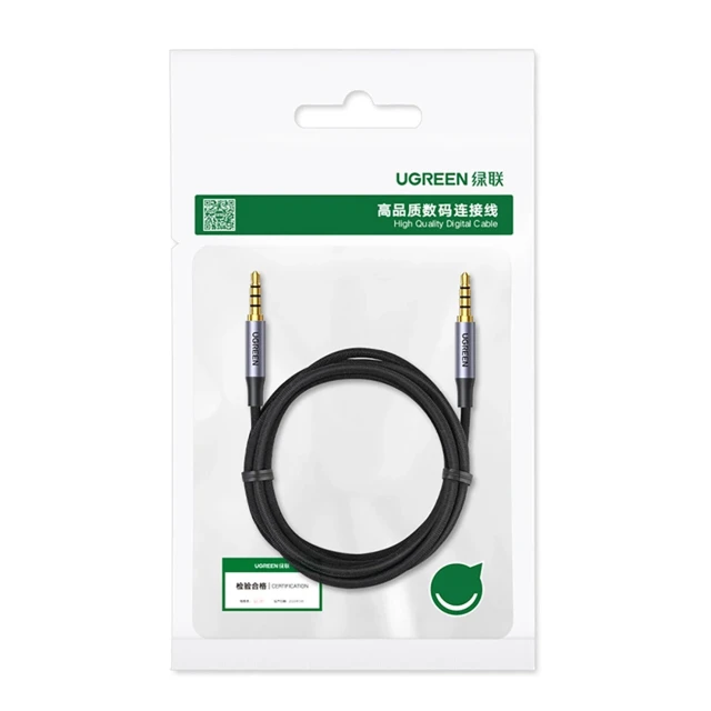 Кабель Ugreen AV183 mini jack 3.5 mm / mini jack 3.5 mm 1m сірий (10648-ugreen)