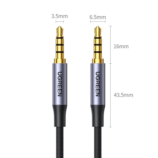 Кабель Ugreen AV183 mini jack 3.5 mm / mini jack 3.5 mm 1m сірий (10648-ugreen)