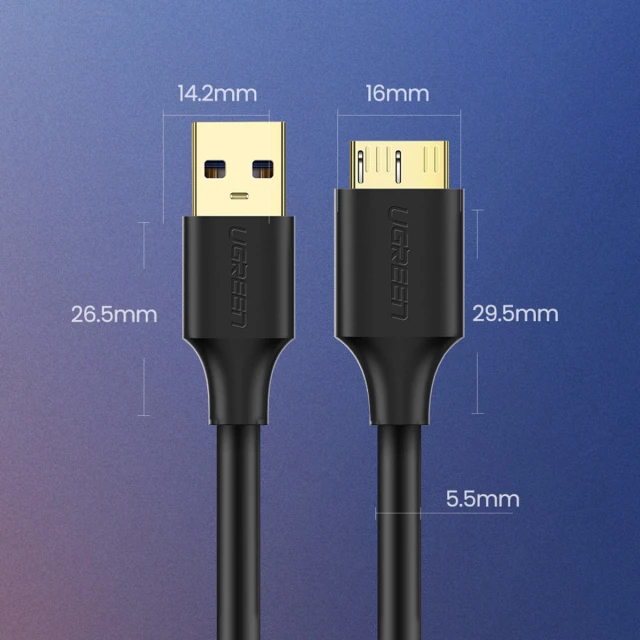 Кабель Ugreen SuperSpeed 5Gb/s USB-A to micro USB-B 2m Black (6957303818433)