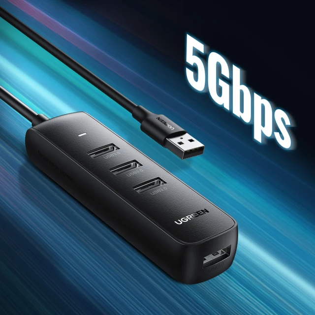 USB-хаб Ugreen 4-in-1 USB HUB 4x USB-A PD DC Black (UGR1327BLK)