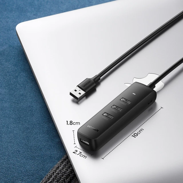 USB-хаб Ugreen 4-in-1 USB HUB 4x USB-A PD DC Black (UGR1327BLK)