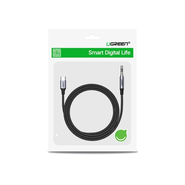 Кабель Ugreen AUX Stereo Audio Cable 3.5mm Mini Jack to USB Type-C 1m Black (UGR1190BLK)