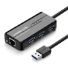 Адаптер мережевий Ugreen 20265 USB-A / RJ45 1000 Mbps HUB 3x USB 3.0 Black (20265-ugreen)