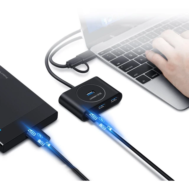 USB-хаб Ugreen HUB Splitter 4x USB-A 0.5m Black (UGR080)
