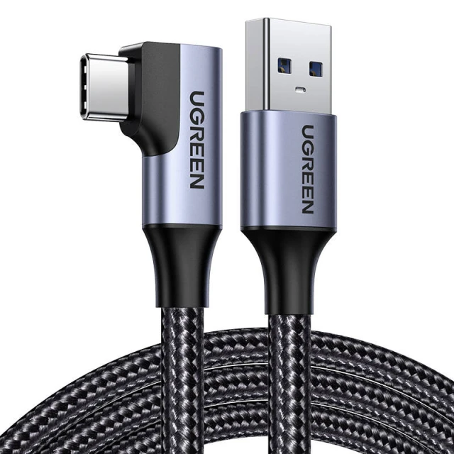 Кабель Ugreen US385 Angled USB-A to USB-C 18W 1m Black (20299-Ugreen)