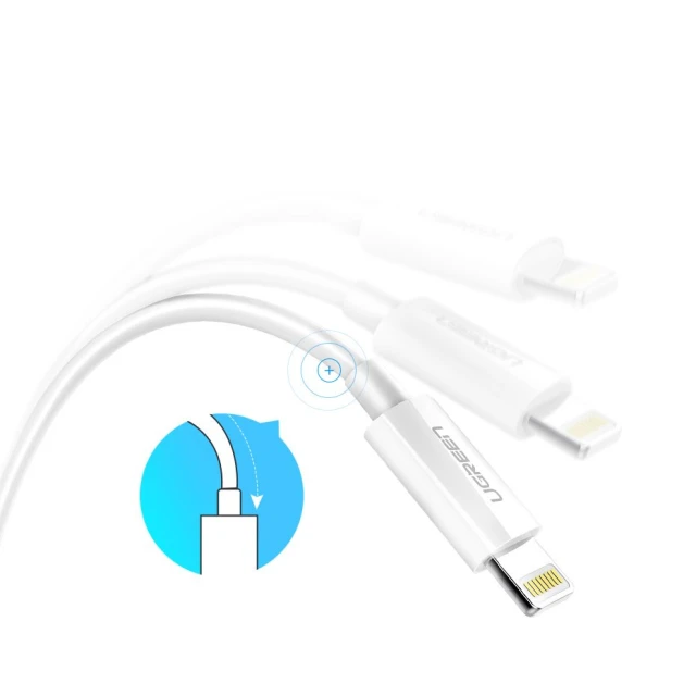 Кабель Ugreen USB-A to Lightning 2.4A 1m White (UGR272WHT)