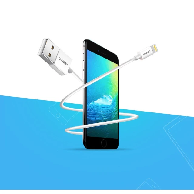 Кабель Ugreen USB-A to Lightning 2.4A 2m White (UGR274WHT)