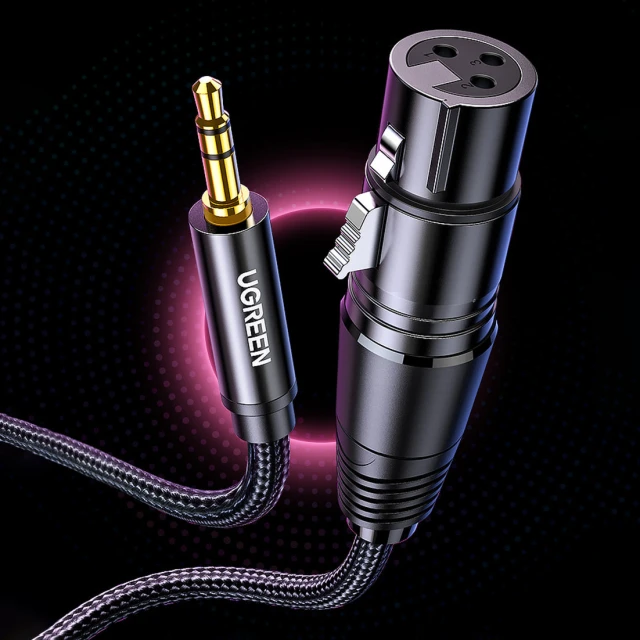Кабель Ugreen Mini Jack 3.5mm (Male) to XLR (Female) 1m Black (6957303827633)