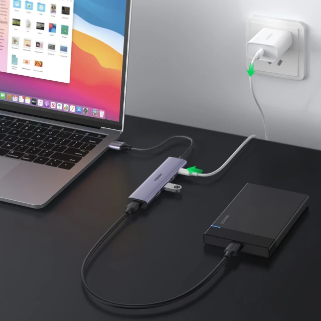 USB-хаб Ugreen 4x USB-A x Type-C Gray (UGR1320)