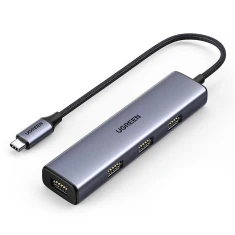 USB-хаб Ugreen HUB USB Type-C 4x USB-А Silver (UGR1075GRY)