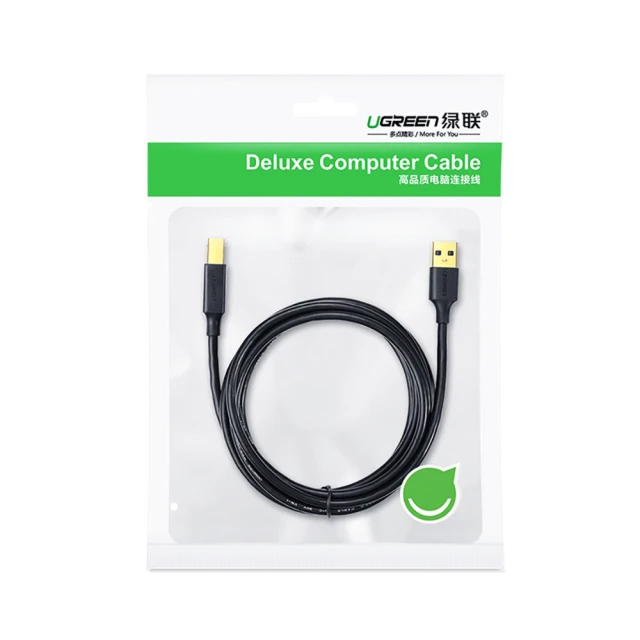 Кабель Ugreen USB Type-B to USB-A 2.0 480Mbps 1m Black (6957303828463)