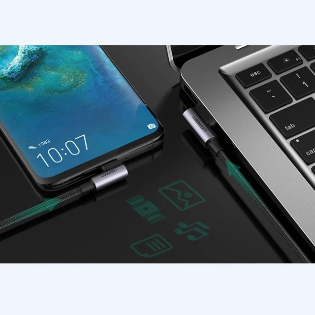 Кабель Ugreen Quick Charge USB-A to USB Type-C 3A 2m Gray (UGR1123BLK)