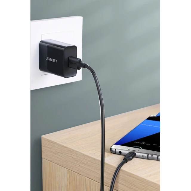 Кабель Ugreen USB-A to USB Type-C 3A 1m Black (6957303828821)