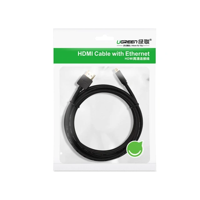 Кабель Ugreen HDMI to micro HDMI 19pin 2.0v 4K 60Hz 30AWG 1.5m Black (UGR568)