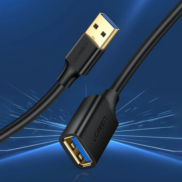 Кабель-подовжувач Ugreen USB-A to USB-A 0.5m Black (6957303831258)