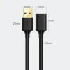 Кабель-подовжувач Ugreen USB-A to USB-A 0.5m Black (6957303831258)