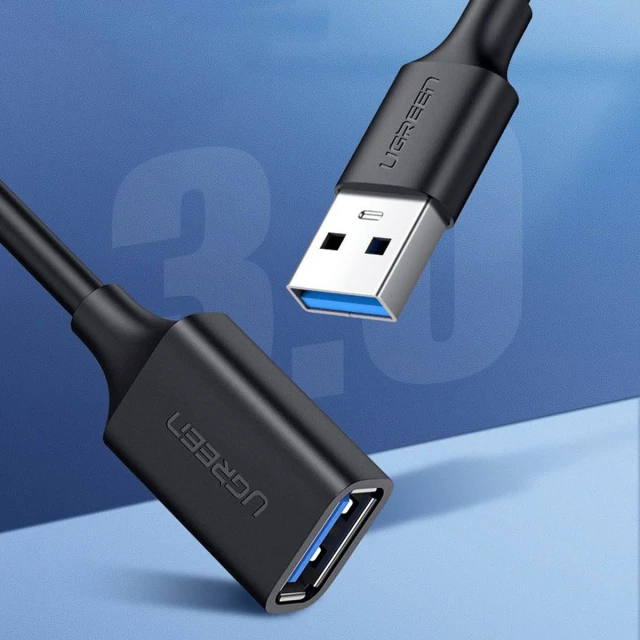 Кабель-подовжувач Ugreen USB-A to USB-A 0.5m Black (6957303831258)