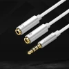 Кабель Ugreen Headphone Splitter 3.5 mm Mini Jack/AUX (Microphone + Stereo Output) 20cm Silver (6957303836192)