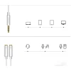 Кабель Ugreen Headphone Splitter 3.5 mm Mini Jack/AUX (Microphone + Stereo Output) 20cm Silver (6957303836192)