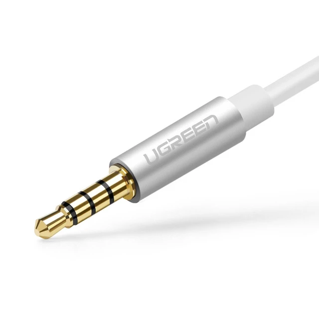 Кабель Ugreen Headphone Splitter 3.5 mm Mini Jack/AUX (Microphone + Stereo Output) 20cm Silver (6957303836192)