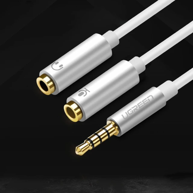 Кабель Ugreen Mini Jack 3.5mm to 2x Mini Jack 3.5mm (Microphone/Stereo Output) 0.2m Black (6957303836208)